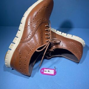 Cole Haan ZEROGRAND Woodbury Brown Genuine Leather Wingtip Oxfords - W14476 Sz6